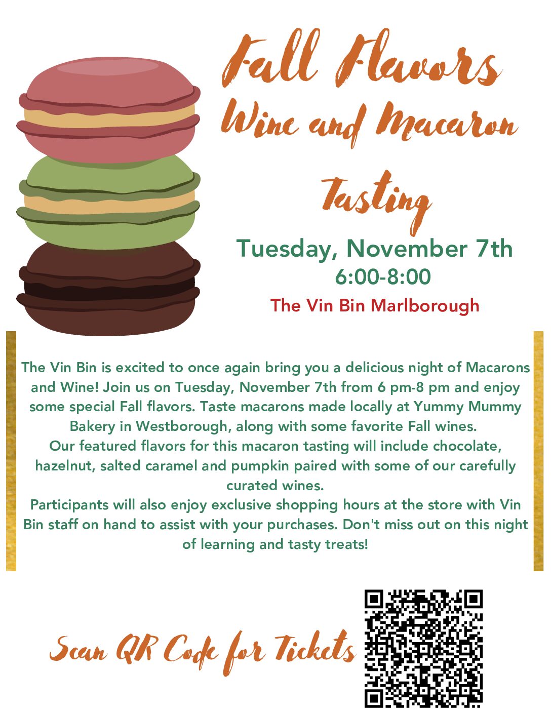 Wine & Macaron Tasting @ Vin Bin